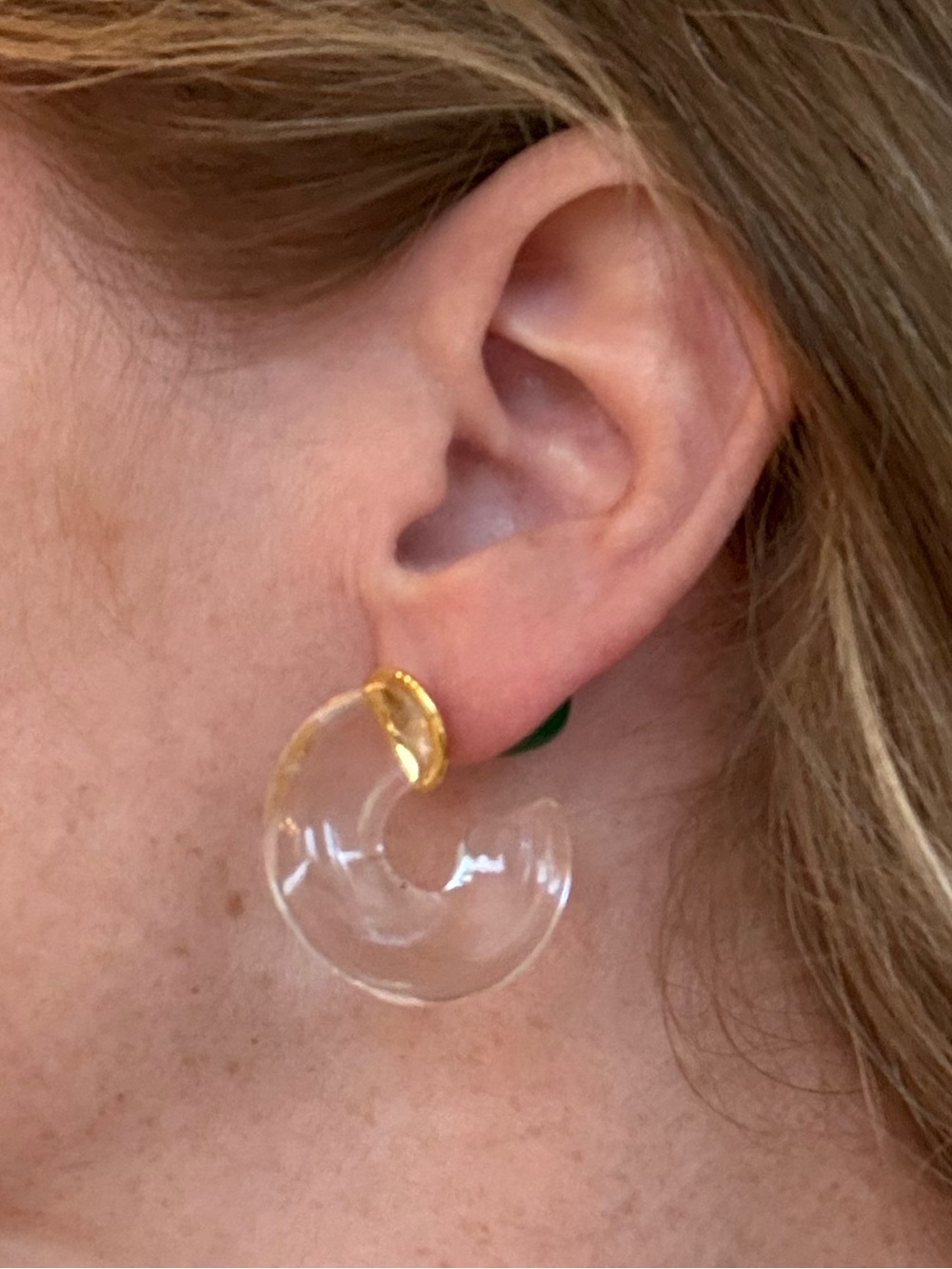 Emily Dela Clear Lucite Hoop Earrings - Women Jewelry